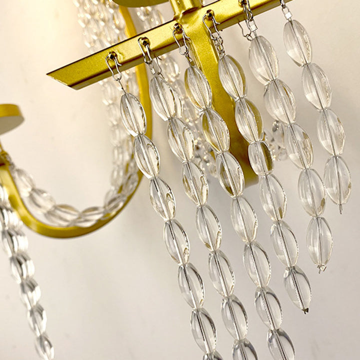 Applique murale contemporaine en fer et cristal de luxe pour bougie 1/2 lumière pour salon 