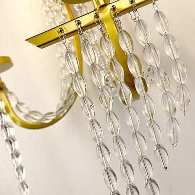 Contemporary Luxury Iron Crystal Candle 1/2 Light Wall Sconce Lamp For Living Room
