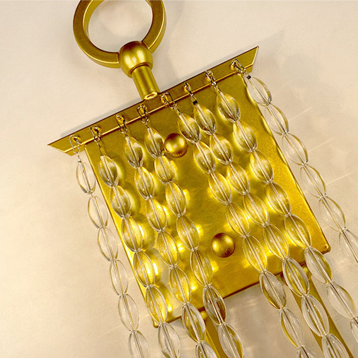 Applique murale contemporaine en fer et cristal de luxe pour bougie 1/2 lumière pour salon 