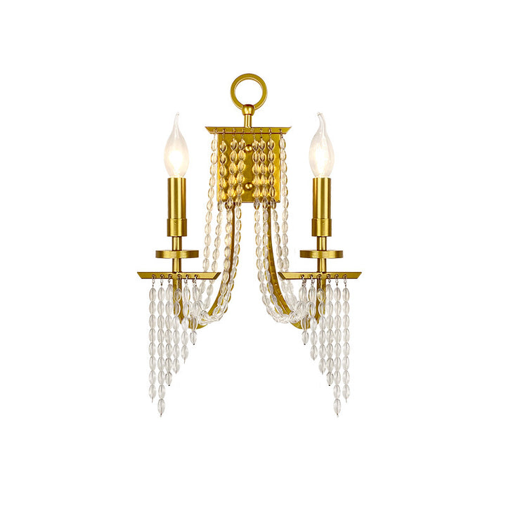 Applique murale contemporaine en fer et cristal de luxe pour bougie 1/2 lumière pour salon 