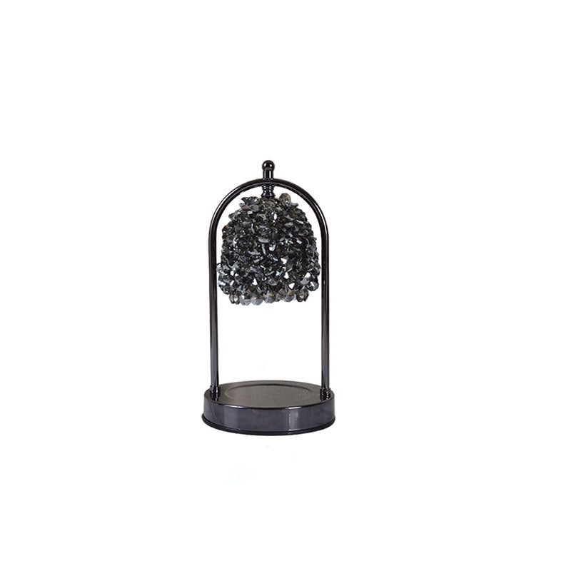 Modern Art Deco Iron Crystal Round 1-Light Melting Wax Table Lamp For Bedroom