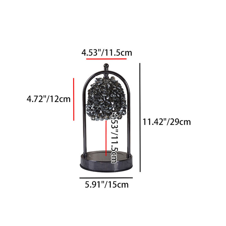 Lampe de table en fer et cristal Art Déco moderne à 1 lumière avec cire fondue pour chambre 