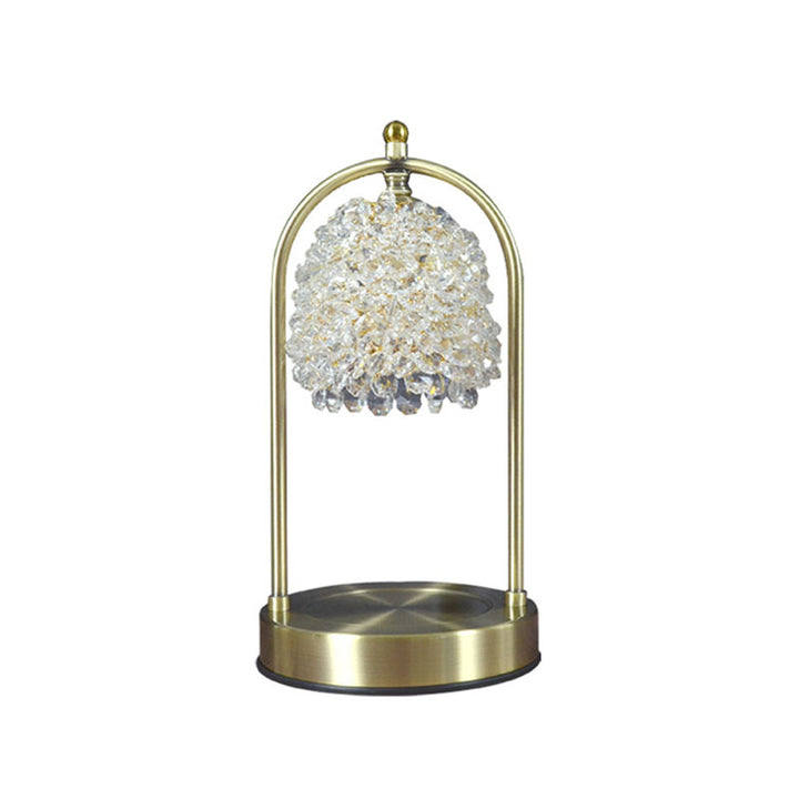 Lampe de table en fer et cristal Art Déco moderne à 1 lumière avec cire fondue pour chambre 