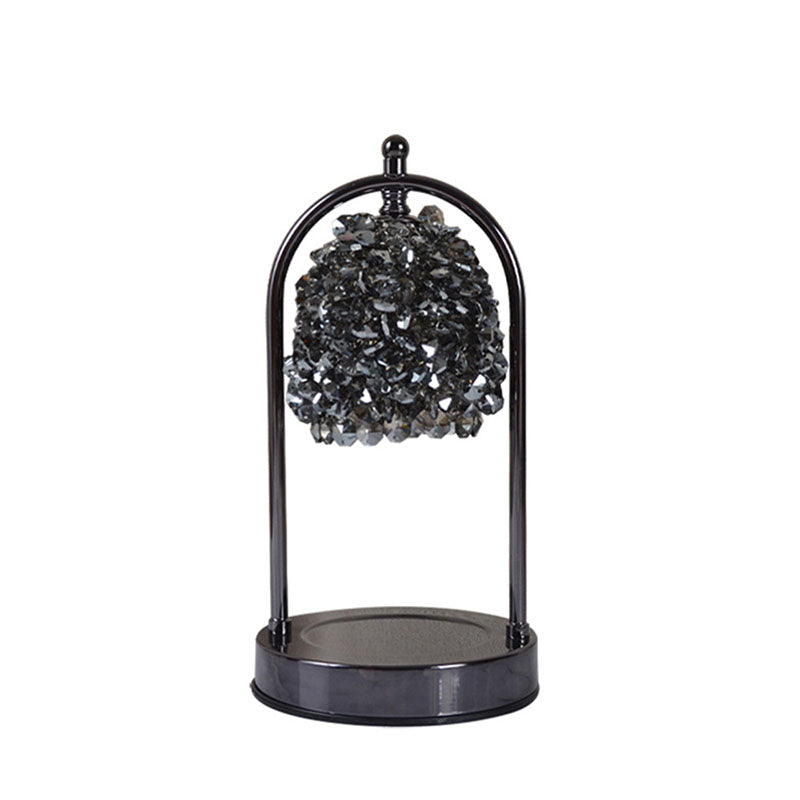 Modern Art Deco Iron Crystal Round 1-Light Melting Wax Table Lamp For Bedroom