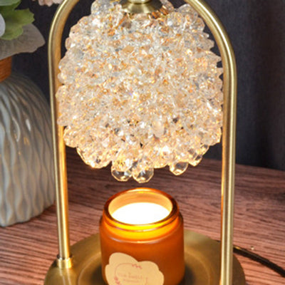 Modern Art Deco Iron Crystal Round 1-Light Melting Wax Table Lamp For Bedroom
