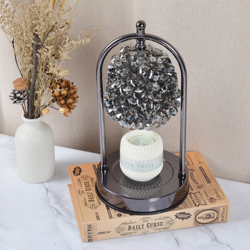 Modern Art Deco Iron Crystal Round 1-Light Melting Wax Table Lamp For Bedroom
