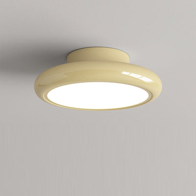 Modern Minimalist Iron Acrylic Round LED Semi-Flush Mount Ceiling Light For Bedroom
