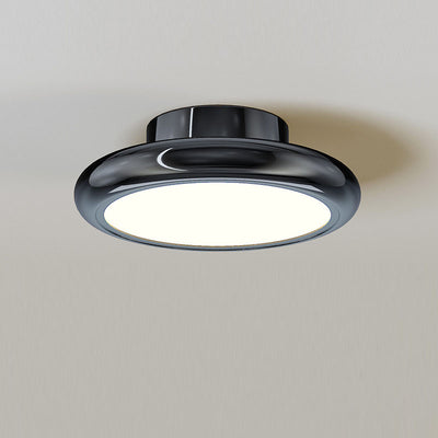 Modern Minimalist Iron Acrylic Round LED Semi-Flush Mount Ceiling Light For Bedroom