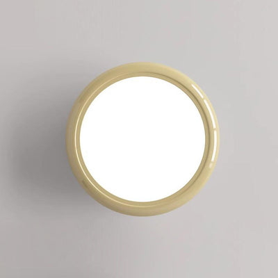 Modern Minimalist Iron Acrylic Round LED Semi-Flush Mount Ceiling Light For Bedroom