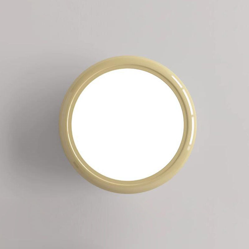 Modern Minimalist Iron Acrylic Round LED Semi-Flush Mount Ceiling Light For Bedroom