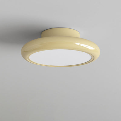 Modern Minimalist Iron Acrylic Round LED Semi-Flush Mount Ceiling Light For Bedroom