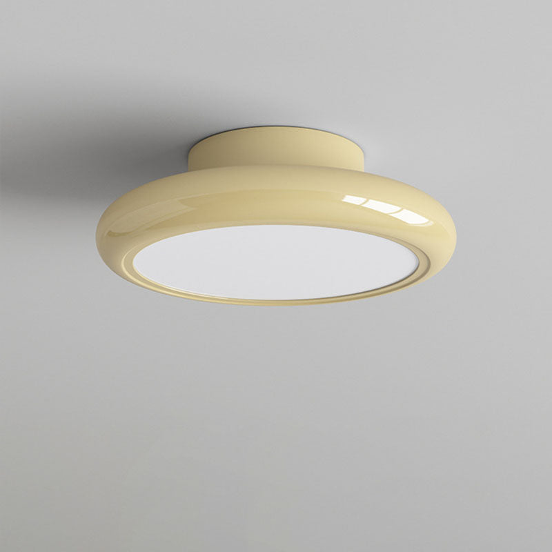 Modern Minimalist Iron Acrylic Round LED Semi-Flush Mount Ceiling Light For Bedroom
