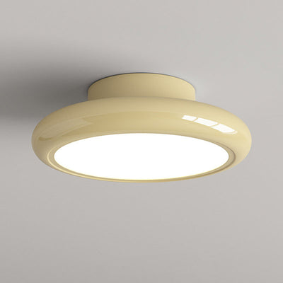 Modern Minimalist Iron Acrylic Round LED Semi-Flush Mount Ceiling Light For Bedroom