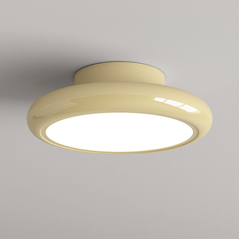 Modern Minimalist Iron Acrylic Round LED Semi-Flush Mount Ceiling Light For Bedroom