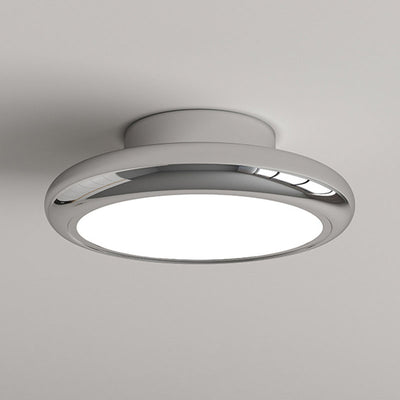 Modern Minimalist Iron Acrylic Round LED Semi-Flush Mount Ceiling Light For Bedroom