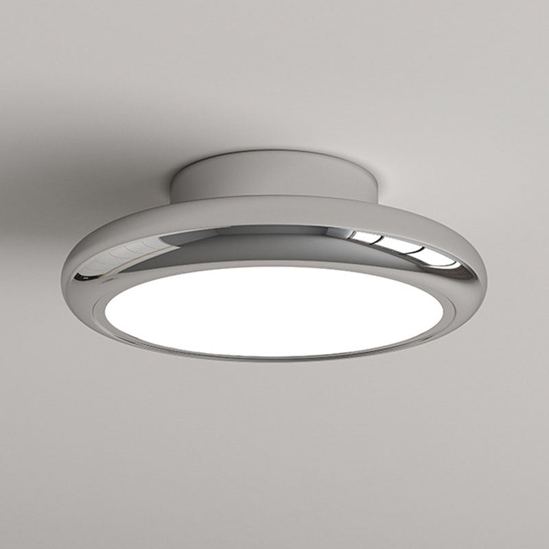 Modern Minimalist Iron Acrylic Round LED Semi-Flush Mount Ceiling Light For Bedroom