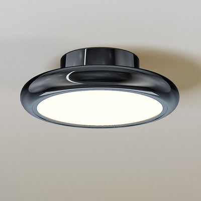Modern Minimalist Iron Acrylic Round LED Semi-Flush Mount Ceiling Light For Bedroom