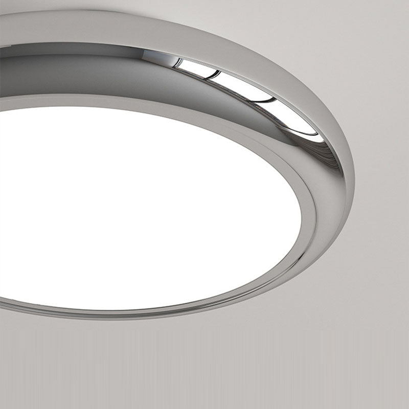 Modern Minimalist Iron Acrylic Round LED Semi-Flush Mount Ceiling Light For Bedroom