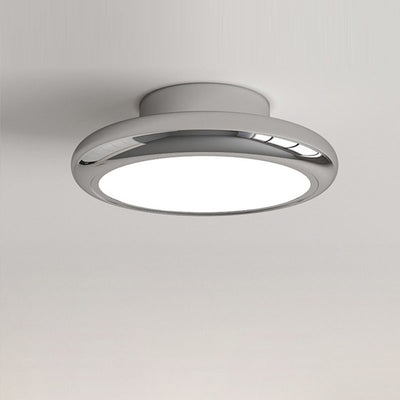 Modern Minimalist Iron Acrylic Round LED Semi-Flush Mount Ceiling Light For Bedroom