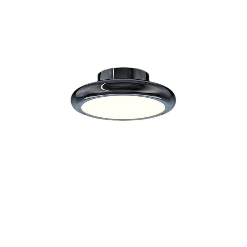 Modern Minimalist Iron Acrylic Round LED Semi-Flush Mount Ceiling Light For Bedroom