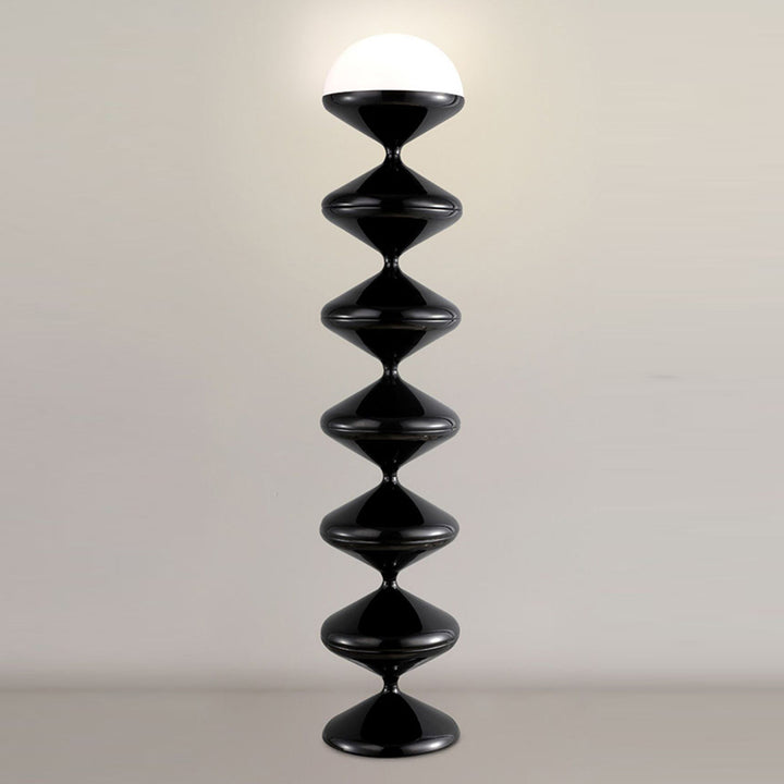 Zeitgenössische skandinavische Eisen-Acryl-Creme-Runde 1-Licht Stehlampe für das Schlafzimmer 