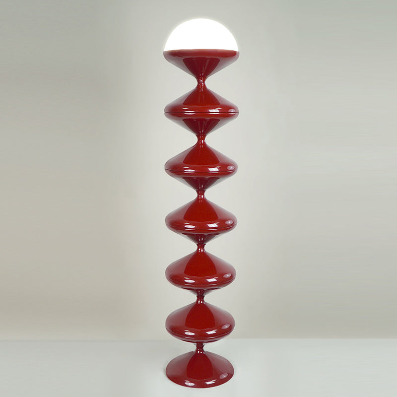 Zeitgenössische skandinavische Eisen-Acryl-Creme-Runde 1-Licht Stehlampe für das Schlafzimmer 