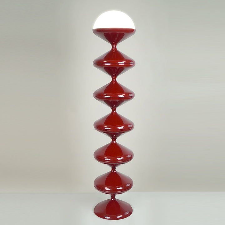 Zeitgenössische skandinavische Eisen-Acryl-Creme-Runde 1-Licht Stehlampe für das Schlafzimmer 