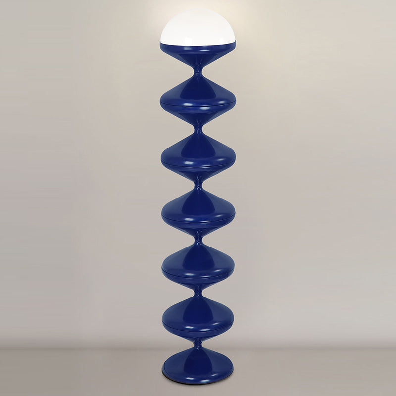 Zeitgenössische skandinavische Eisen-Acryl-Creme-Runde 1-Licht Stehlampe für das Schlafzimmer 