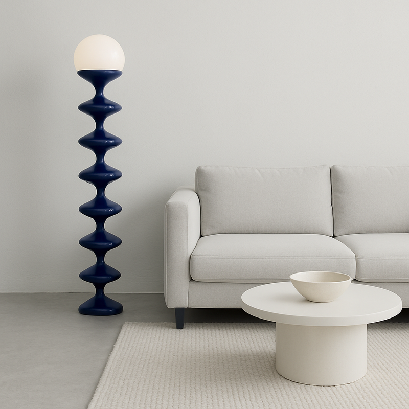 Contemporary Scandinavian Iron Acrylic Cream Round 1-Light Standing Floor Lamp For Bedroom