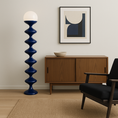 Contemporary Scandinavian Iron Acrylic Cream Round 1-Light Standing Floor Lamp For Bedroom