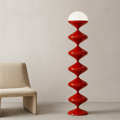 Contemporary Scandinavian Iron Acrylic Cream Round 1-Light Standing Floor Lamp For Bedroom