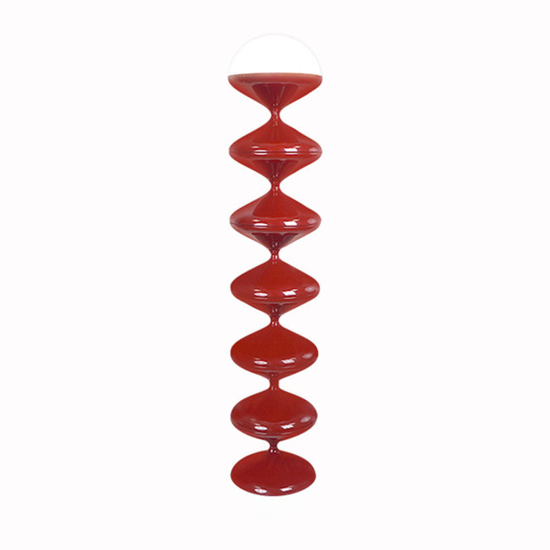 Contemporary Scandinavian Iron Acrylic Cream Round 1-Light Standing Floor Lamp For Bedroom