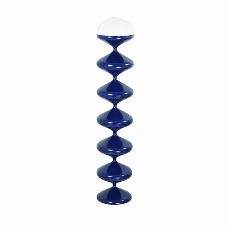 Contemporary Scandinavian Iron Acrylic Cream Round 1-Light Standing Floor Lamp For Bedroom