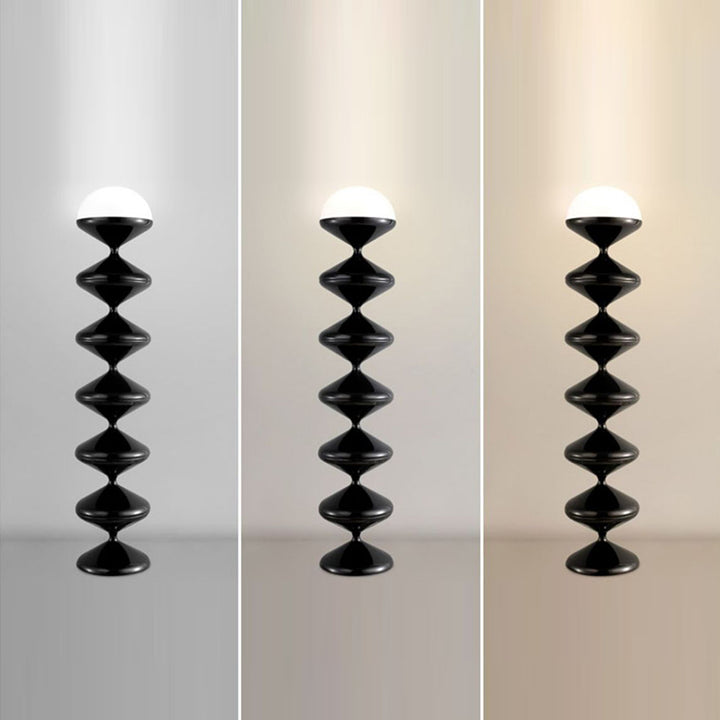 Zeitgenössische skandinavische Eisen-Acryl-Creme-Runde 1-Licht Stehlampe für das Schlafzimmer 