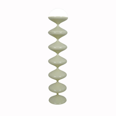 Contemporary Scandinavian Iron Acrylic Cream Round 1-Light Standing Floor Lamp For Bedroom