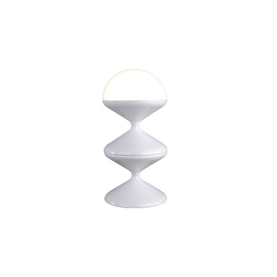 Contemporary Scandinavian Iron Acrylic Cream Round 1-Light Table Lamp For Bedroom