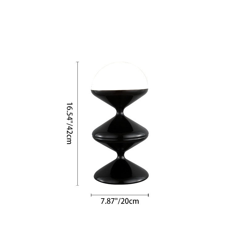 Contemporary Scandinavian Iron Acrylic Cream Round 1-Light Table Lamp For Bedroom