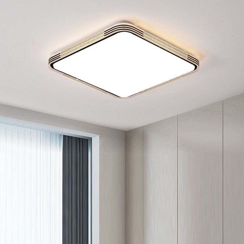 Modern Minimalist Metal Acrylic Round Square LED Flush Mount Ceiling Light For Living Room