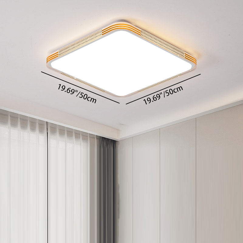 Modern Minimalist Metal Acrylic Round Square LED Flush Mount Ceiling Light For Living Room