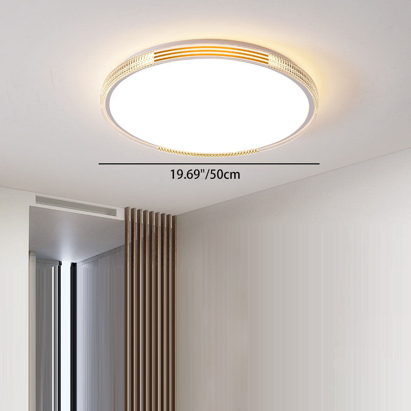 Modern Minimalist Metal Acrylic Round Square LED Flush Mount Ceiling Light For Living Room
