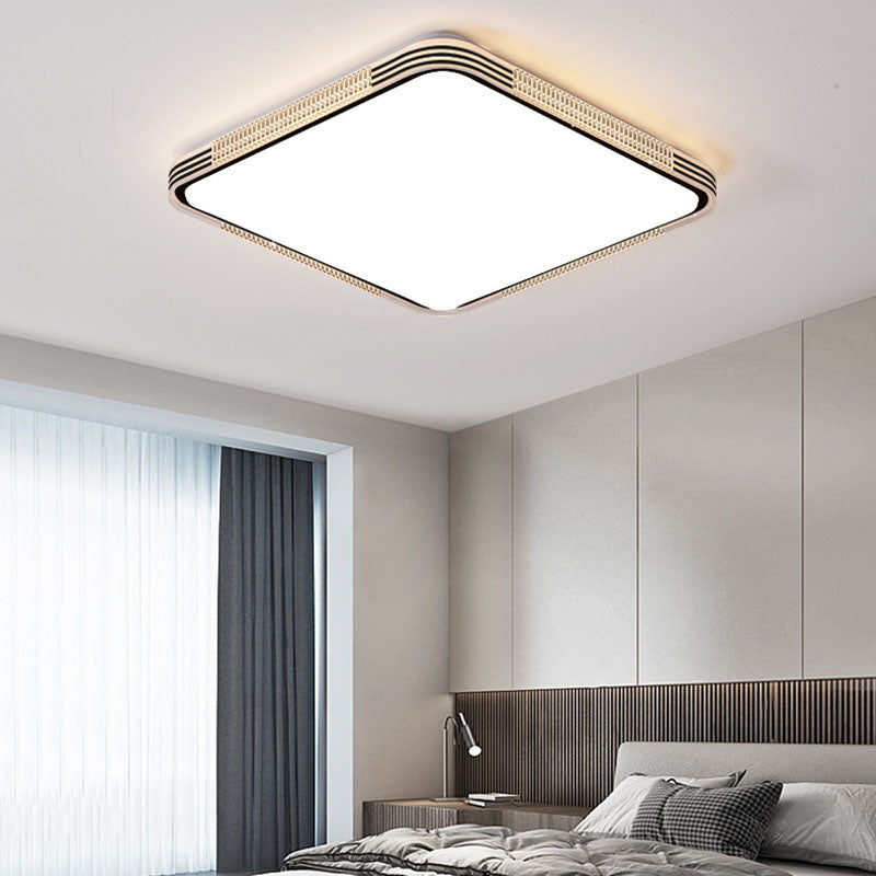 Modern Minimalist Metal Acrylic Round Square LED Flush Mount Ceiling Light For Living Room