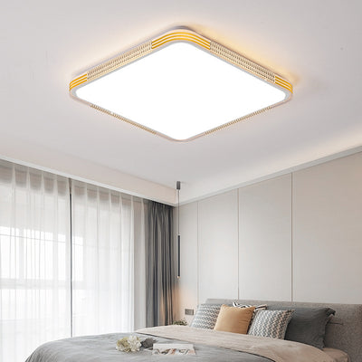 Modern Minimalist Metal Acrylic Round Square LED Flush Mount Ceiling Light For Living Room