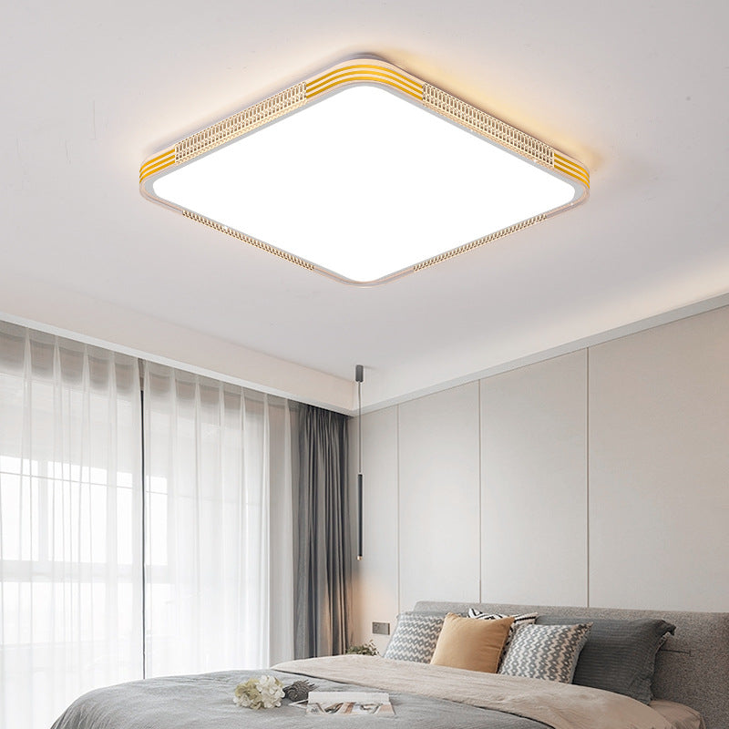 Modern Minimalist Metal Acrylic Round Square LED Flush Mount Ceiling Light For Living Room
