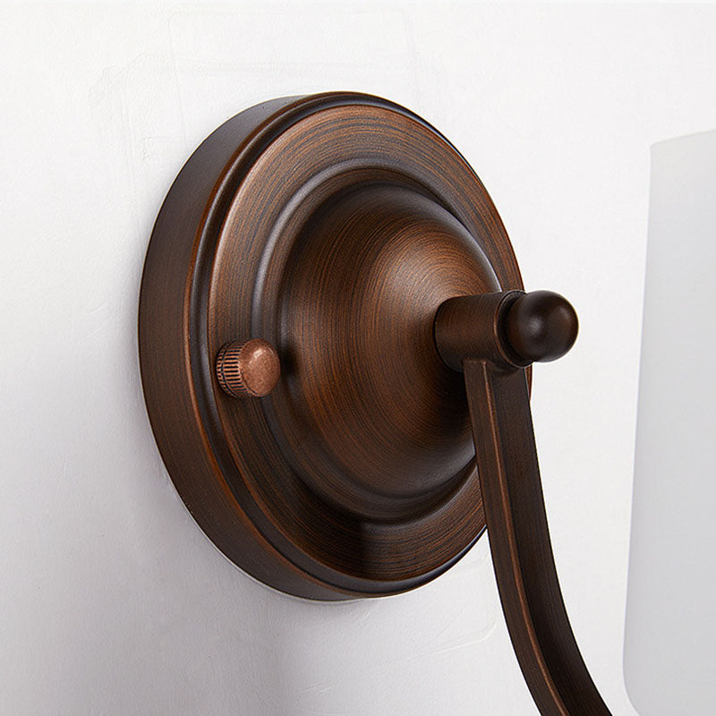 Lámpara de aplique de pared de 1 luz con flor de linterna de vidrio de hierro retro contemporáneo para sala de estar 