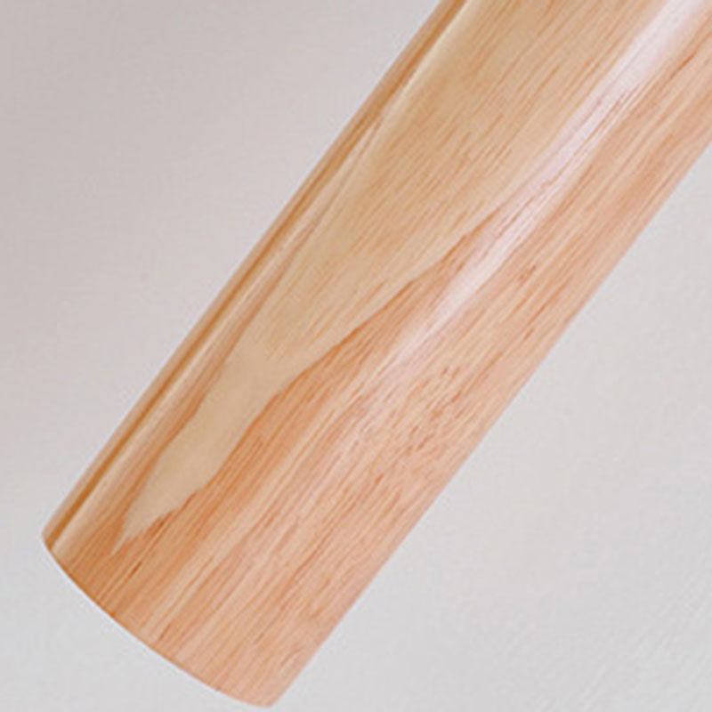 Modern Minimalist Oak Glass Cylinder LED Wall Sconce Lamp For Bedroom