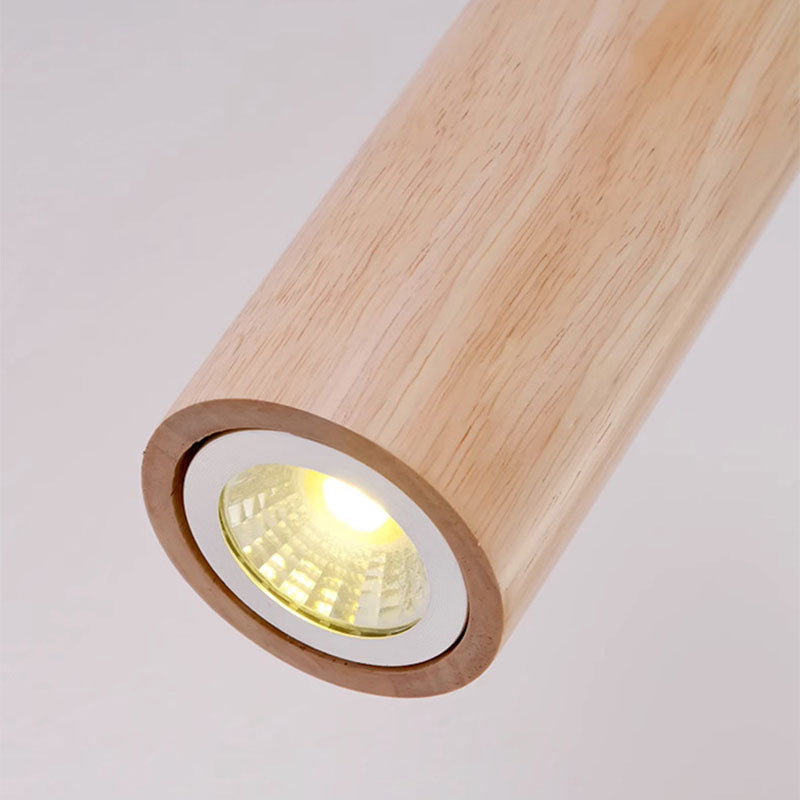 Lámpara de pared de cilindro de vidrio de roble minimalista moderna LED para dormitorio 