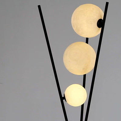Contemporary Scandinavian Iron PLA Moon 3-Light Standing Floor Lamp For Bedroom