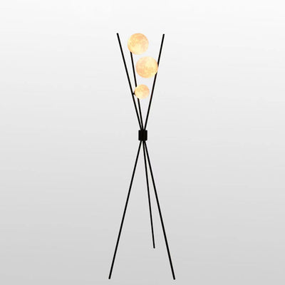 Contemporary Scandinavian Iron PLA Moon 3-Light Standing Floor Lamp For Bedroom