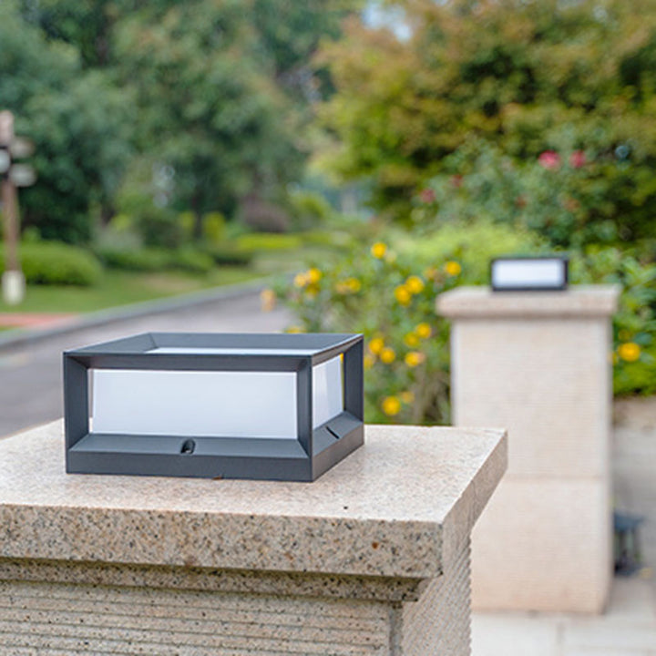 Modern Art Deco Waterproof Aluminum Glass Square 1/2 Light Landscape Lighting Outdoor Light For Outdoor Patio