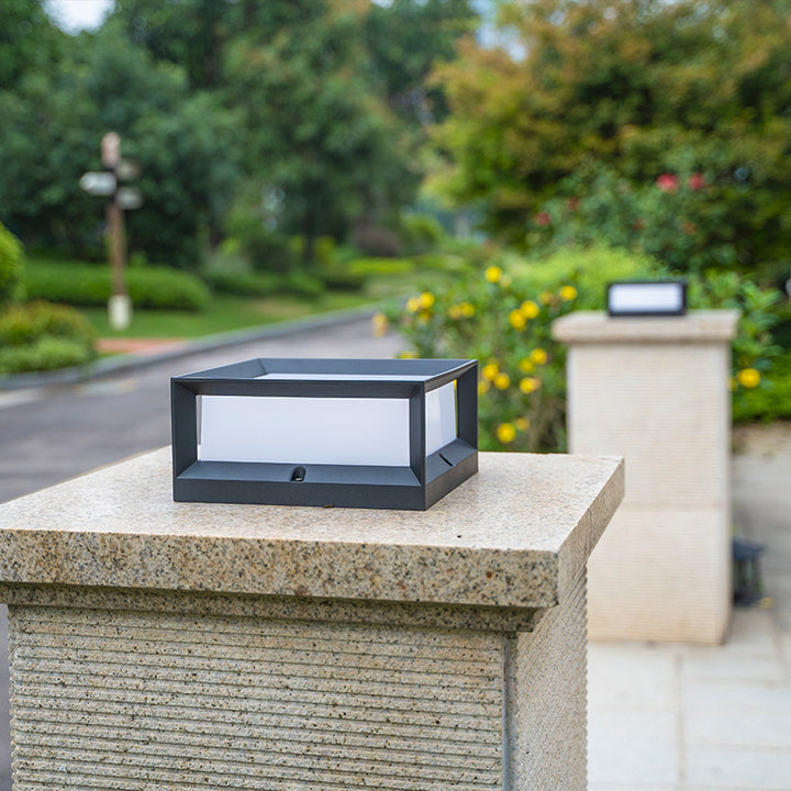 Modern Art Deco Waterproof Aluminum Glass Square 1/2 Light Landscape Lighting Outdoor Light For Outdoor Patio